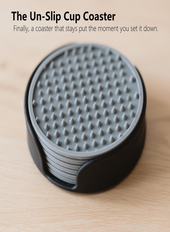 Ortarco 6 Pack Drink Coasters with Holder, Silicone Cup Mat for Hot or Cold Drinks, Non-Slip, Non-Stick - Image 2