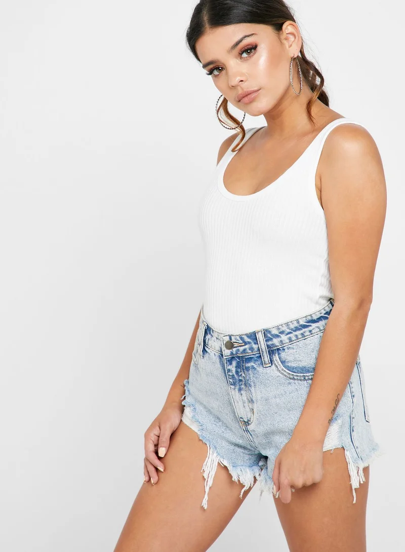 Topshop Petite Ribbed Tank Top