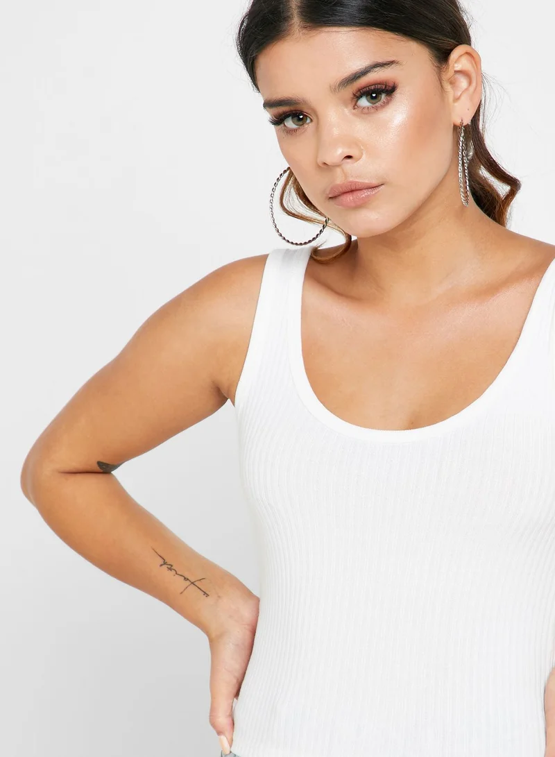 Topshop Petite Ribbed Tank Top