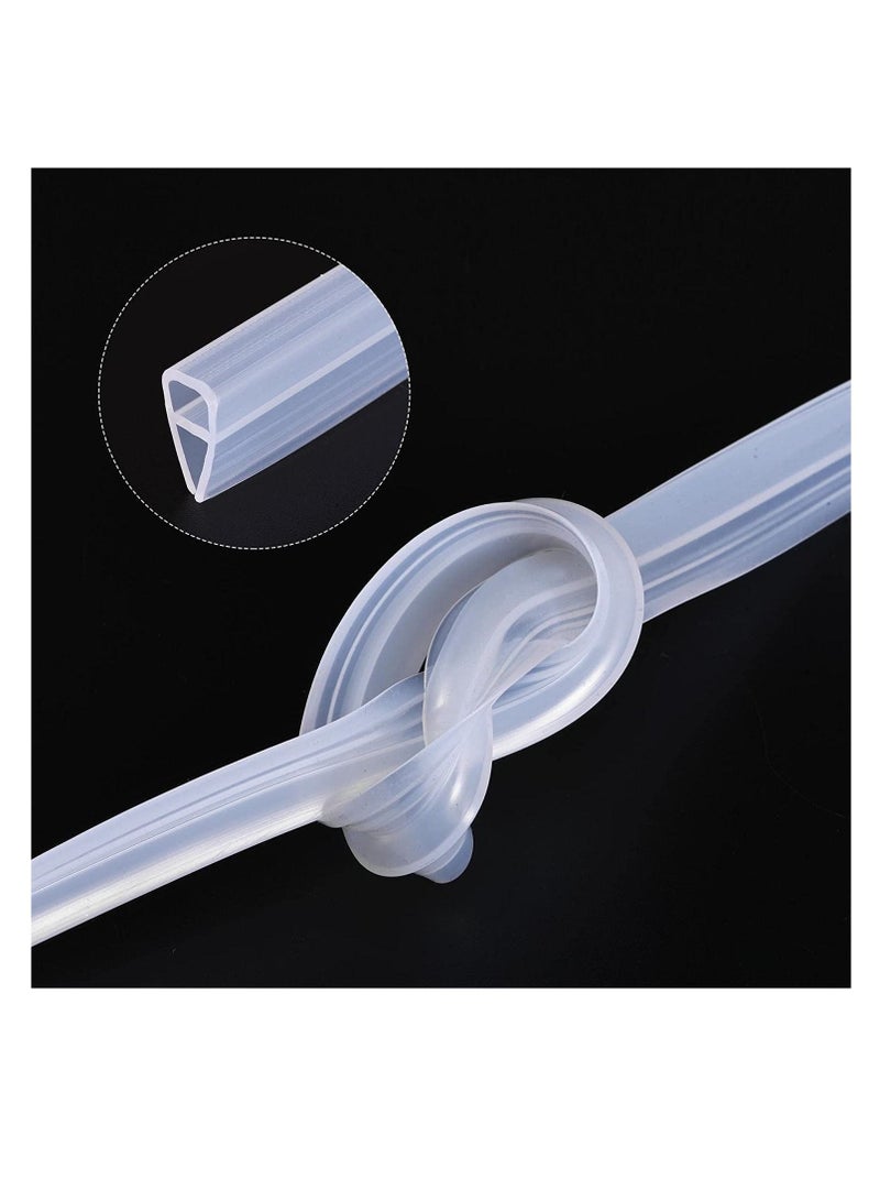 Y&D Glass Door Seal Strip, Frameless Shower Sweep, Bottom Side/Corner Side Strip Rubber, Stop Leaks and Create a Water Barrier, 10mm Thickness, 5M Length U Type  - Image 3