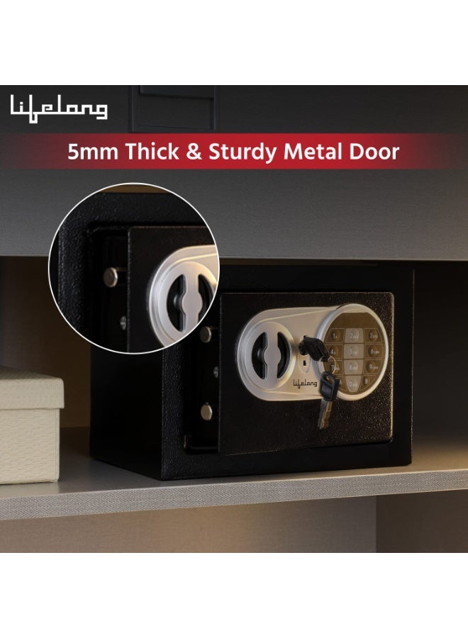 Lifelong 8.6L Small Digital Safe Locker Box For Home & Office | Inbuilt LED Light | Essential Smart Home Locker for Gold, Jewellery, Cash | Tijori Box | Wardrobe Compatible, 1 Yr Warranty, Black - Image 4