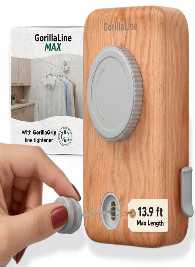 GorillaLine Max - Retractable Clothesline Indoor Outdoor Clothes Line | Heavy Duty Clothes Drying Laundry Line | Wall Mounted Drying Rack Clothing Line | with GorillaGrip Technology - Image 1