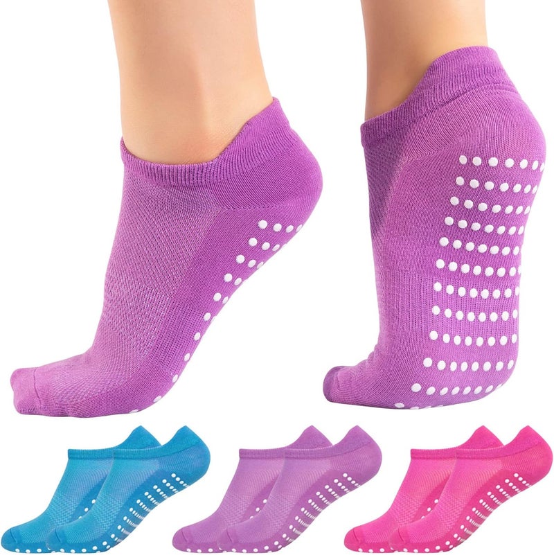 Cyber Womens 3 Pack Grip Socks Grip Socks- multi color - Image 1