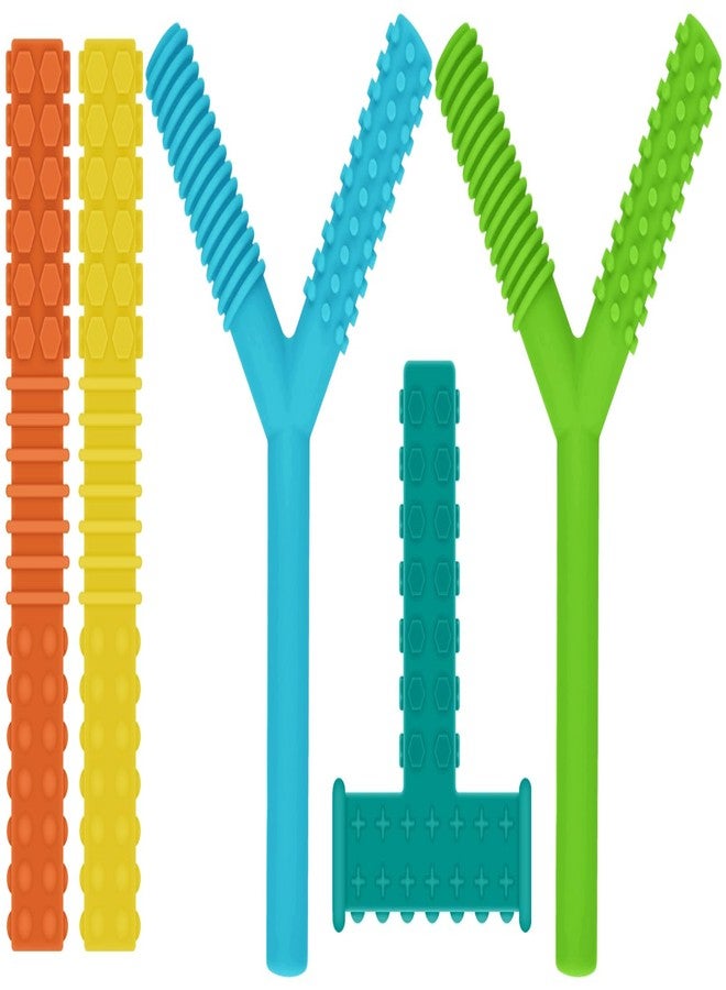 ERKOON 5 Pack Sensory Chew Toys for Autistic Children, Silicone Chewy Tubes Teething Tubes for Autism, ADHD, SPD, Chewies with Special Needs, Oral Motor Chewy Tool for Sensory Kids - Image 1