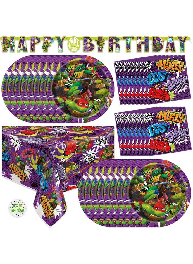 Unique Ninja Turtle Party Decorations | Ninja Turtle Birthday Decorations | Teenage Mutant Ninja Turtles Party Supplies | TMNT | Serves 16 Guests | Officially Licensed, Green - Image 1
