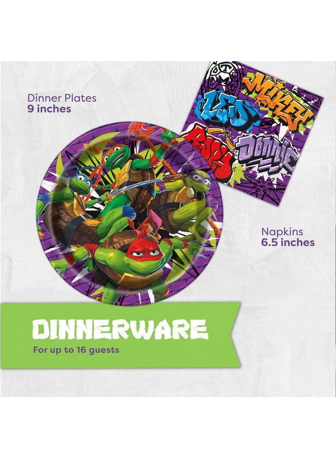 Unique Ninja Turtle Party Decorations | Ninja Turtle Birthday Decorations | Teenage Mutant Ninja Turtles Party Supplies | TMNT | Serves 16 Guests | Officially Licensed, Green - Image 4