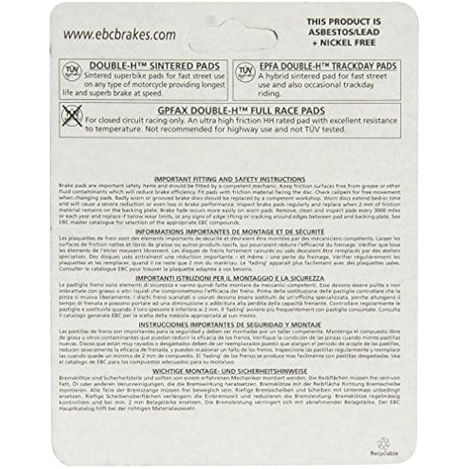 rayihni EBC Brakes FA197HH Disc Brake Pad Set Black OneSize - Image 2