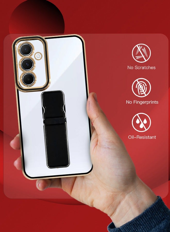 CATANES Samsung Galaxy A55 Case Electroplated Edge Case with Kickstand Soft Shockproof Protective Case Cover Full Camera Protection Raised - Image 5