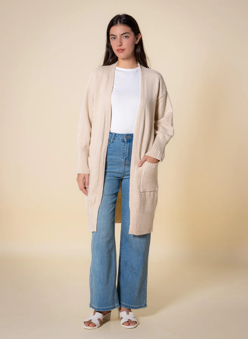 SHAPES LONG KNITTED CARDIGAN