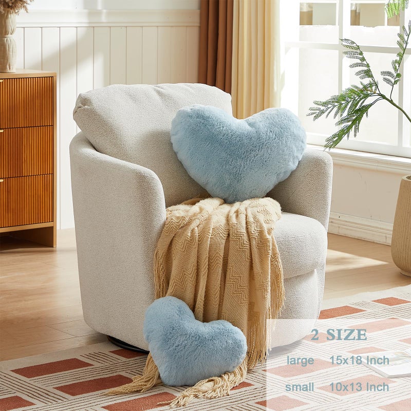 EastTree Heart Pillows  Light Blue Heart Shaped Pillows  Ultra Soft Extra-Large Fluffy Pillows  Love Throw Pillows Gifts  Women Girls Living Room Decor 15x18 Inch - Image 2