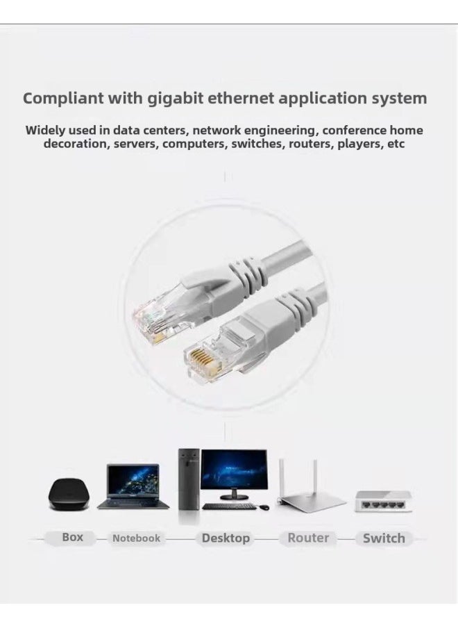 Generic Source Super Six Types Of Network Cable Computer Network Cable Cat6 Gigabit Network Cable Finished Network Jumper Router Line-Color:Silver Gray-Line Length:1m  - Image 4
