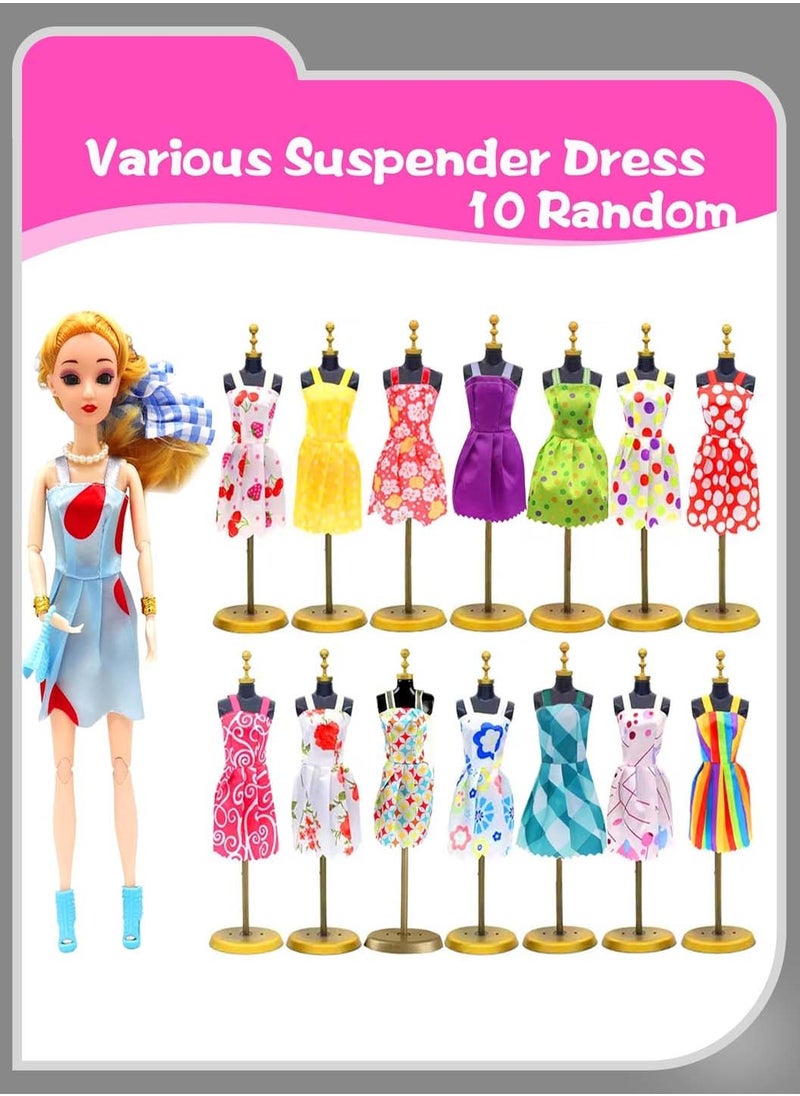 56PCS Doll Clothes, Doll Accessories for Girls, Pretend Play Game for Different Occasions with Fashion Doll Dresses & Shoes & Jewelry, for 11.5" Doll