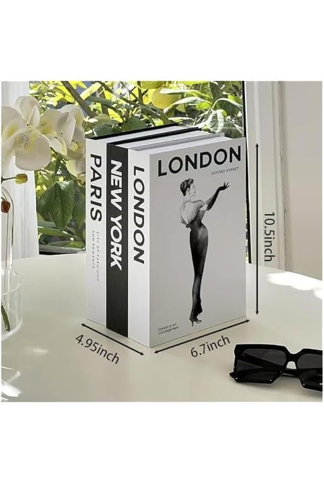 Hoasis Decorative Books for Home Decor, Set of 3 Stylish Fake Books Decor Aesthetic,for Coffee Table Decor, Living Room, Table, Shelf Decor, Modern Hardcover Stacked Display Books - Image 2