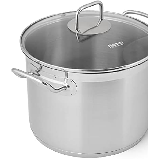 فيسمان قدر طهي تاهارا 30×215 سم 152 لتر مع غطاء زجاجي من الفولاذ المقاوم للصدأ - Image 2