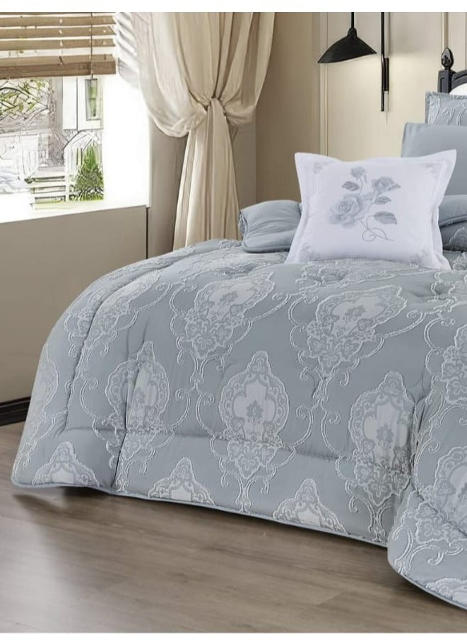 Summer bedspread, 4 pieces, one and a half, elegant design with lace line, suitable for bed size 120 x 200, quilt size 170 x 220 cm