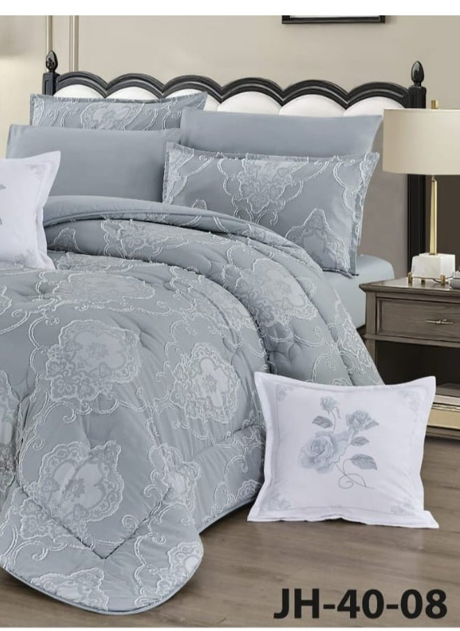 Summer bedspread, 4 pieces, one and a half, elegant design with lace line, suitable for bed size 120 x 200, quilt size 170 x 220 cm