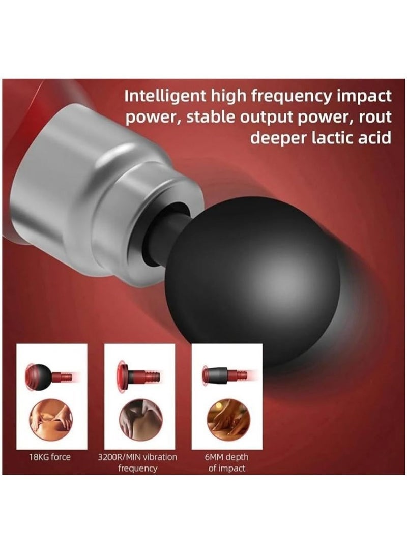 Denx Deep Tissue Massage Gun with 4 Interchangeable Heads – Electric Muscle Massager for Stress & Pain Relief, Quiet Motor, Adjustable Speed, Ideal for Full Body Recovery - Image 1