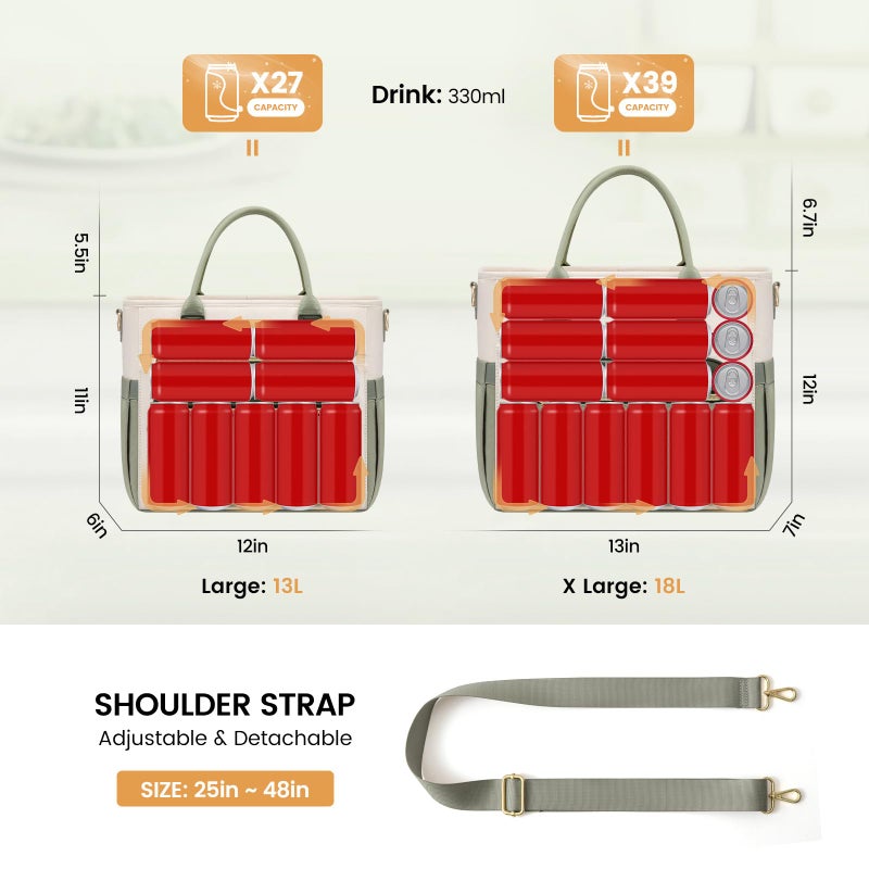LOVEVOOK Insulated Lunch Bag Women,Wide Opening Adult Lunch Box Women,Leakproof Cooler Bag for Work Picnic Beach Family College,Lunch Teacher Tote Bag with Adjustable Shoulder Strap and Cup Holder - Image 5