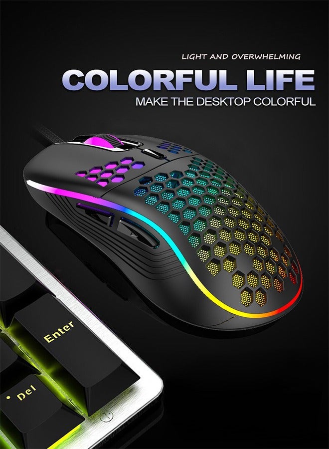 High Performance Wired Gaming Mouse, Game-Grade Optical Sensor, Honeycomb Hollow Design, Ventilation And Cooling Effect-Pink - Image 5