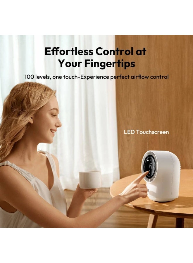 أيكولي مروحة طاولة Aecooly CHIC عالية السرعة قابلة لإعادة الشحن مع 100 سرعة وشاشة LED وبطارية 8000 مللي أمبير - Image 4