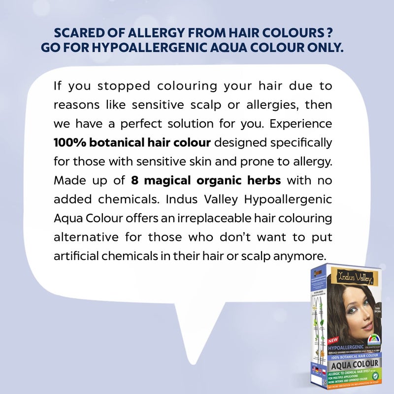 INDUS VALLEY Organic Natural Hypo Allergic Aqua Colour 100 Botanical Hair Colour Dark Brown 30ml  200g - Image 5