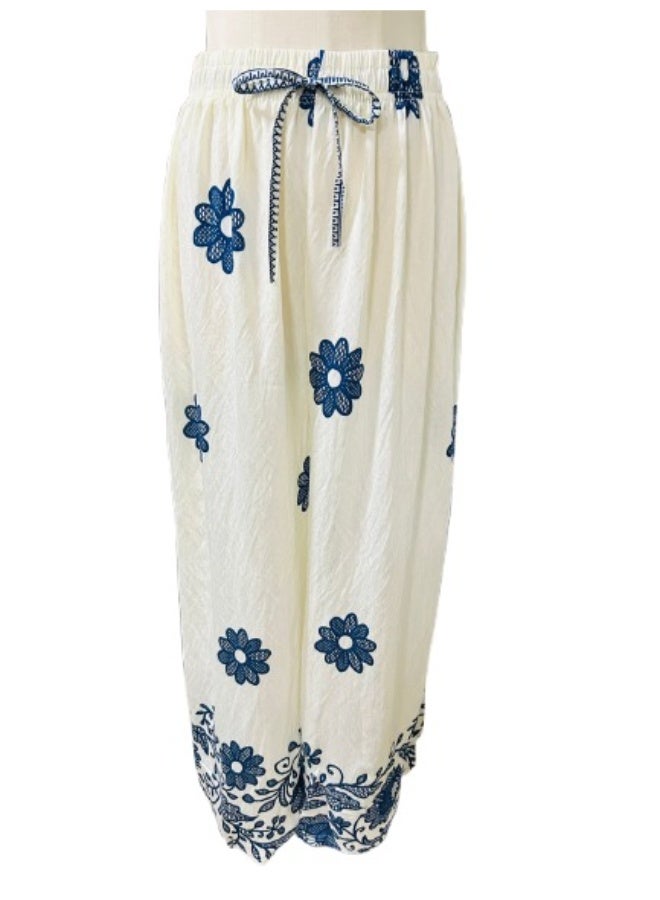 طقم ملابس نسائي مكون من قطعتين بمقاس واحد، طقم ملابس متناسق للبنات، طقم ملابس نسائي، طقم نسائي مزهر - Image 2