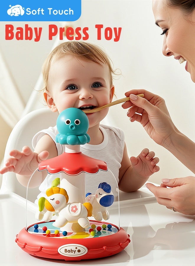 سوفت تاتش لعبة بيبي بريس، لعبة دوارة للأطفال، لعبة دوارة للدفع والدوران للأطفال الصغار، ألعاب تعليمية للأطفال، هدايا ألعاب تطويرية تفاعلية للأطفال من عمر 18 شهرًا فما فوق - Image 2