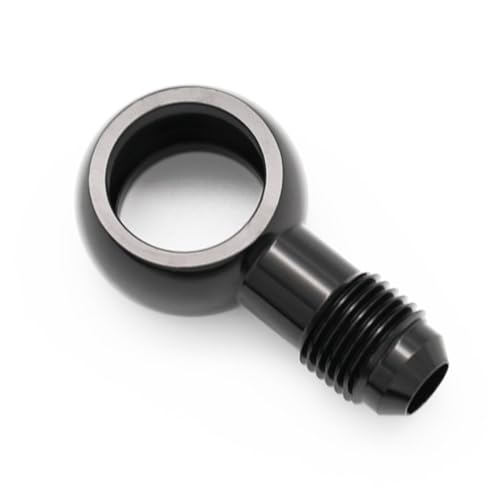 KRD PERFORMANCE Black Aluminum Fuel Banjo fitting M18 185mm ID Banjo hole to 6AN 916x18 UNF Male Flare Adapter Designed for Bosch 044 Fuel Pump - Image 1