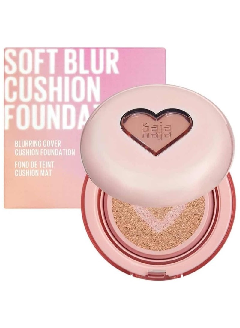 Soft Blur Cushion Foundation - Medium Tan - Lightweight Liquid Cushion Foundation with Puff Sponge Applicator - Buildable Natural Coverage - Smooth Finish - Long Wear Hydrating Formula