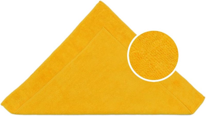 CARCAREZ Premium Microfiber Detailing Towels, 340 GSM Lint Free Car Buffing Waxing Polishing Drying Towel, 16x16 inch, Pack of 6 (Yellow) - Image 1