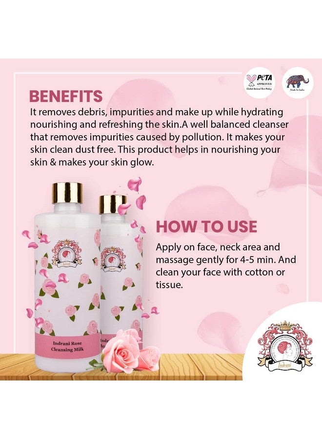 Indrani Cosmetics حليب تنظيف إندرانى روز 500 مل - Image 4