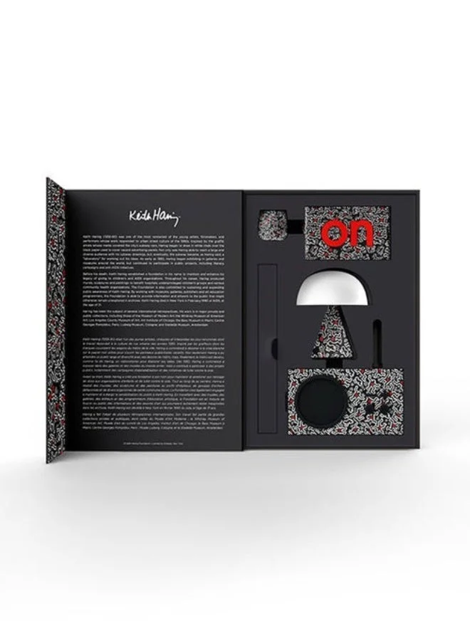LEXON Gift Set X Keith Haring - Love (Mino+ Speaker, Mina M LED Lamp, Flip+ Alarm Clock, & Tykho 3 Fm Radio & Speaker)