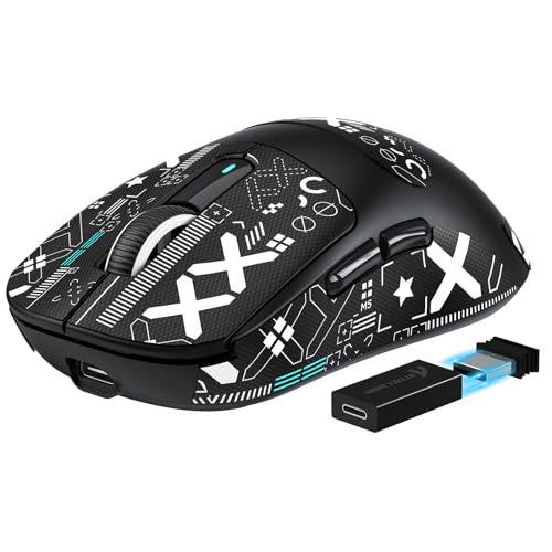 MANBASNAKE Attack Shark X3 Pro 4K/8K Hz Mouse, 59g Superlight BT/2.4G Wireless/Wired Gaming Mouse, PixArt PAW3395 Gaming Sensor, 26000 DPI, Griptape, Programmable Buttons for Win11/Xbox/PS/Mac(Black) - Image 1