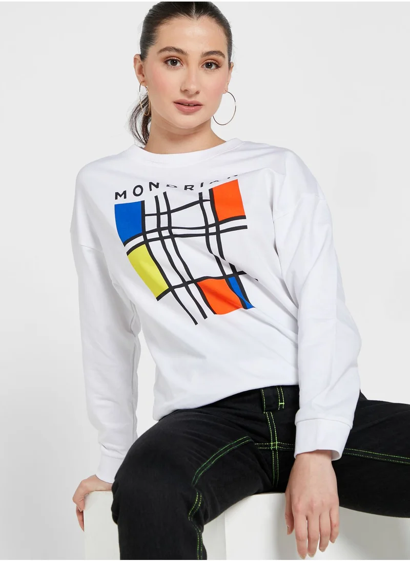 APOH Round Neck Printed Sweatshirt