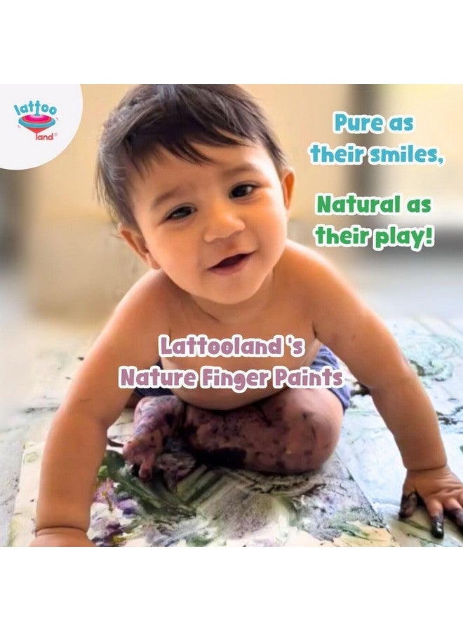 Lattooland Natural Vegan Finger Paints for Babies & Toddlers | Vegetable-based Paint Powders | Non-Toxic Baby Paint Set for Art, Craft | Eco-Friendly Color Paint Set | Taste-safe Toddler Paint Set | Sensory Play Paints for Kids Aged 6+ Months (4 Colors) | Washable Finger Paints for kids - Image 3