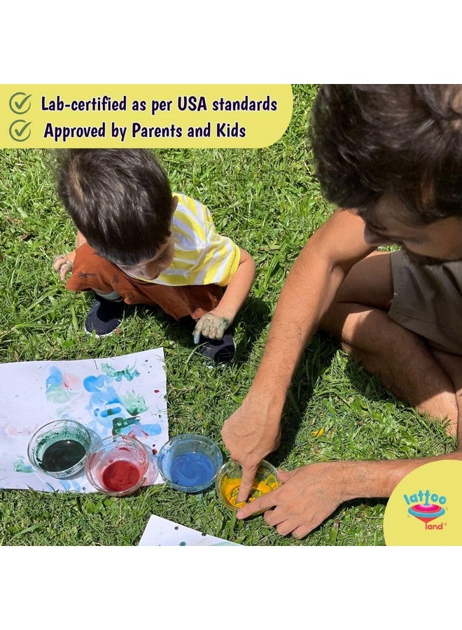 Lattooland Natural Vegan Finger Paints for Babies & Toddlers | Vegetable-based Paint Powders | Non-Toxic Baby Paint Set for Art, Craft | Eco-Friendly Color Paint Set | Taste-safe Toddler Paint Set | Sensory Play Paints for Kids Aged 6+ Months (4 Colors) | Washable Finger Paints for kids - Image 5