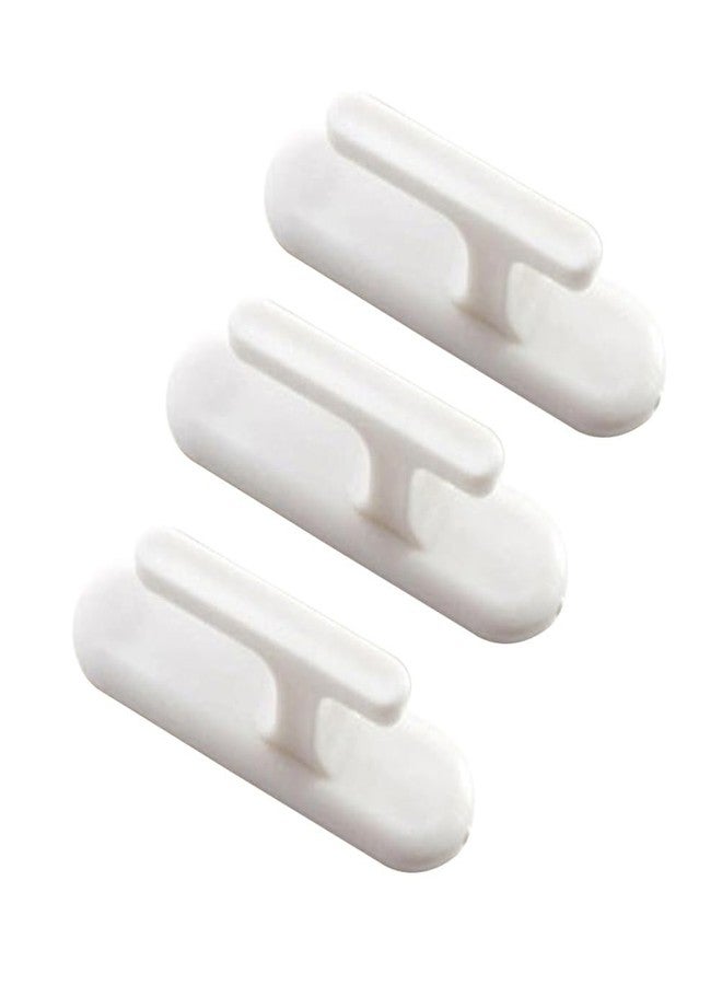 Vosarea Pack of 6 Wall Curtain Tiebacks Plastic Curtain Buckles Self-Adhesive Hooks Sticky Curtain Holdbacks (White) - Image 1