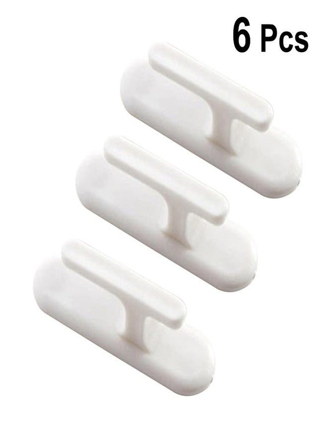 Vosarea Pack of 6 Wall Curtain Tiebacks Plastic Curtain Buckles Self-Adhesive Hooks Sticky Curtain Holdbacks (White) - Image 4