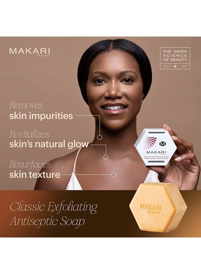 Makari Classic Exfoliating Antiseptic Soap (7oz) | Helps Revitalize Skin | Promotes Even Skin Tone | Detoxifies and Removes Impurities | For Dry, Oily, Normal, Maturing, and Combination Skin Types - Image 2