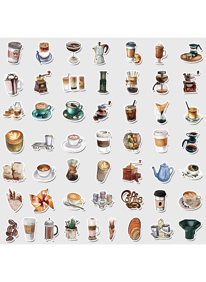 100 Pieces Coffee Stickers Vinyl Coffee Water Bottle Sticker Pack for Coffee Gifts, Coffee Party Favors, Coffee Accessories - Image 3