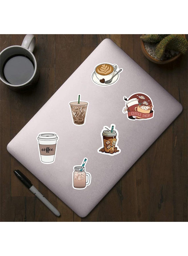 100 Pieces Coffee Stickers Vinyl Coffee Water Bottle Sticker Pack for Coffee Gifts, Coffee Party Favors, Coffee Accessories - Image 5