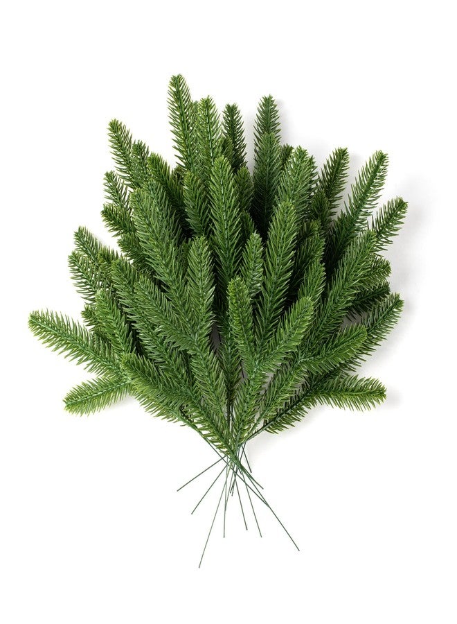 Crafare 15pcs Artificial Pine Branches Green Plants Fake Pine DIY Accessories for Garland Wreath Christmas Decor - Image 1