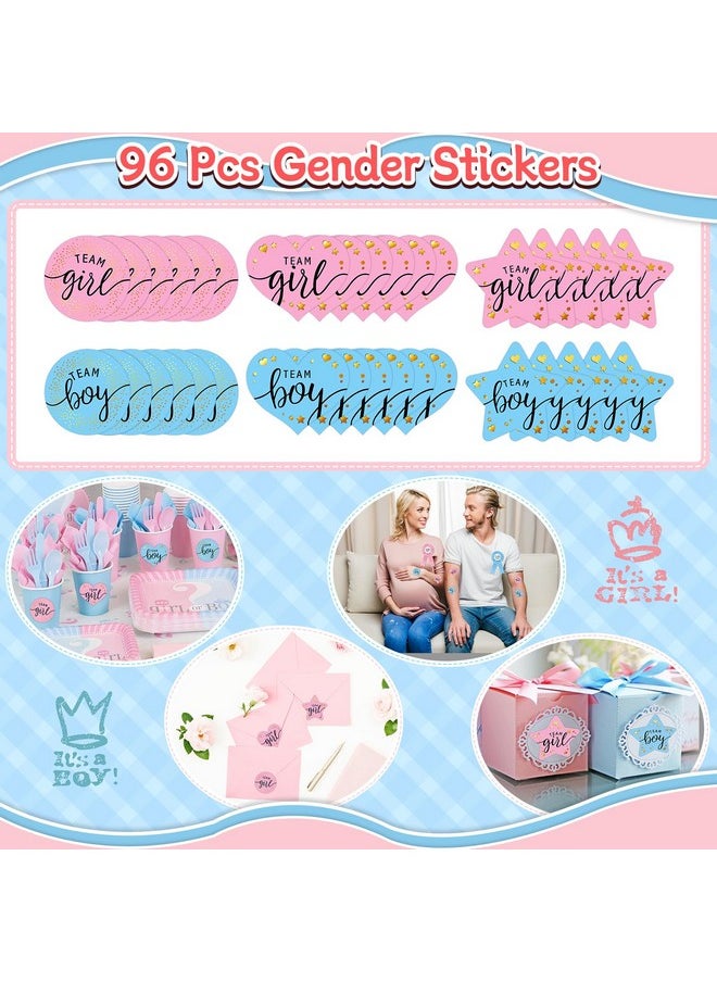 Bluegogo 202 Pcs Baby Gender Reveal Party Supplies Favors Boy Or Girl, Gender Reveal Ideas Gender Reveal Games Supplies, Baby Gender Reveal Bracelets, Team Boy Girl Button Pins  - Image 4
