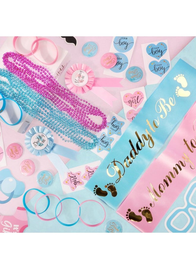 Bluegogo 202 Pcs Baby Gender Reveal Party Supplies Favors Boy Or Girl, Gender Reveal Ideas Gender Reveal Games Supplies, Baby Gender Reveal Bracelets, Team Boy Girl Button Pins  - Image 5