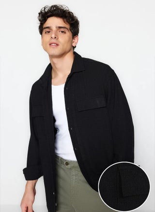 Black Oversize Fit Linen Textured Double Pocket Jacket Shirt TMNSS23GO00089 - pzsku/Z7321AFA7C531F820CD6AZ/45/_/1739718381/b3e1b8f7-7183-436a-857c-eaa4978d49f1