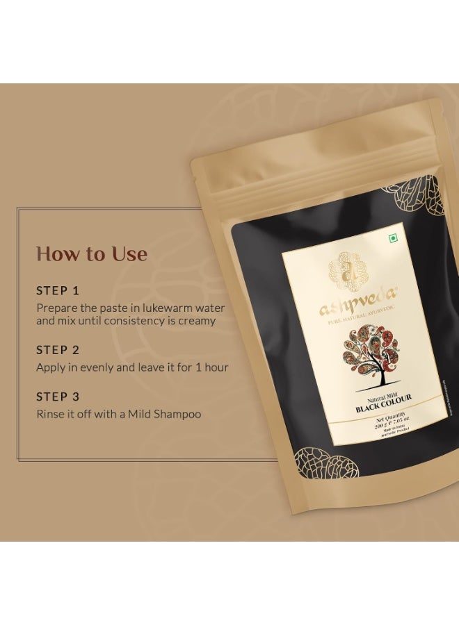 Ashpveda Natural Black Hair Color Ammonia Free Long Lasting Hair Colour for Stronger, Silkier Hair and Nourishing Hair Scalp, Strengthen Roots & Prevent Dandruff for Women and Men (200 gm) - Image 3