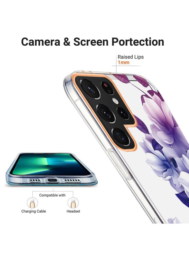 اس-توب جراب لهاتف Samsung Galaxy S22 Ultra 5G Ring IMD Flowers TPU - Image 4