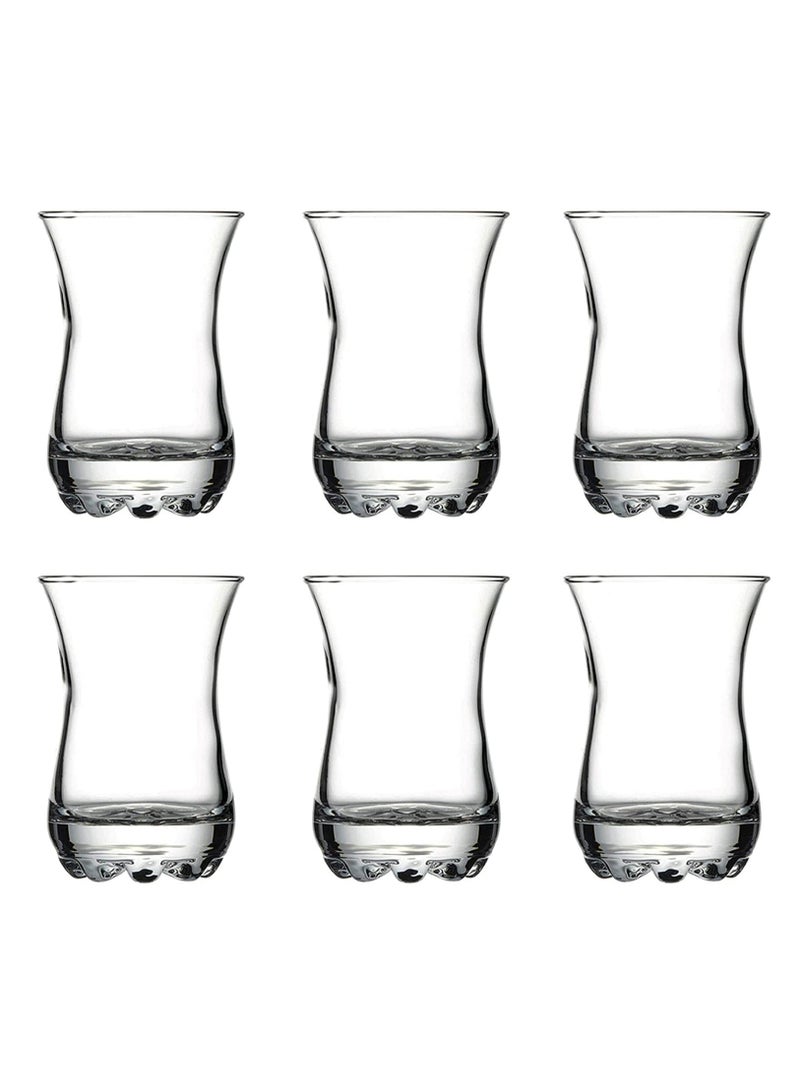 Pasabache Istkana Silvana Tea Cup Set Clear 110ml - Image 1