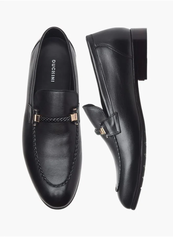 دوتشيني Men's Solid Slip-On Loafers