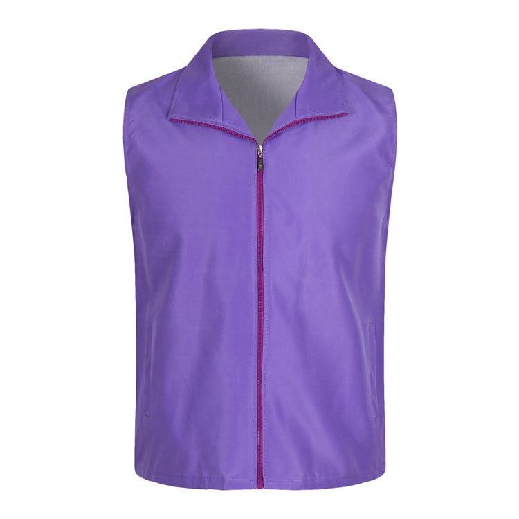 The vest will be printed for LOGO public welfare activities, volunteers, supermarket advertising lapel vest fluorescent green Purple 